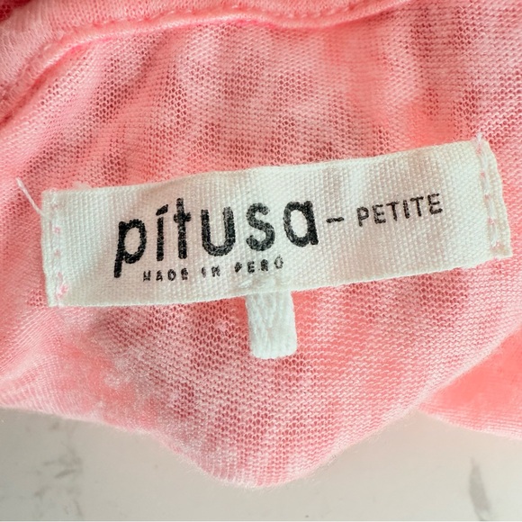 Pitusa Pink Fringe Maxi T-shirt Dress Beaded Hem size Petite - Picture 5 of 7